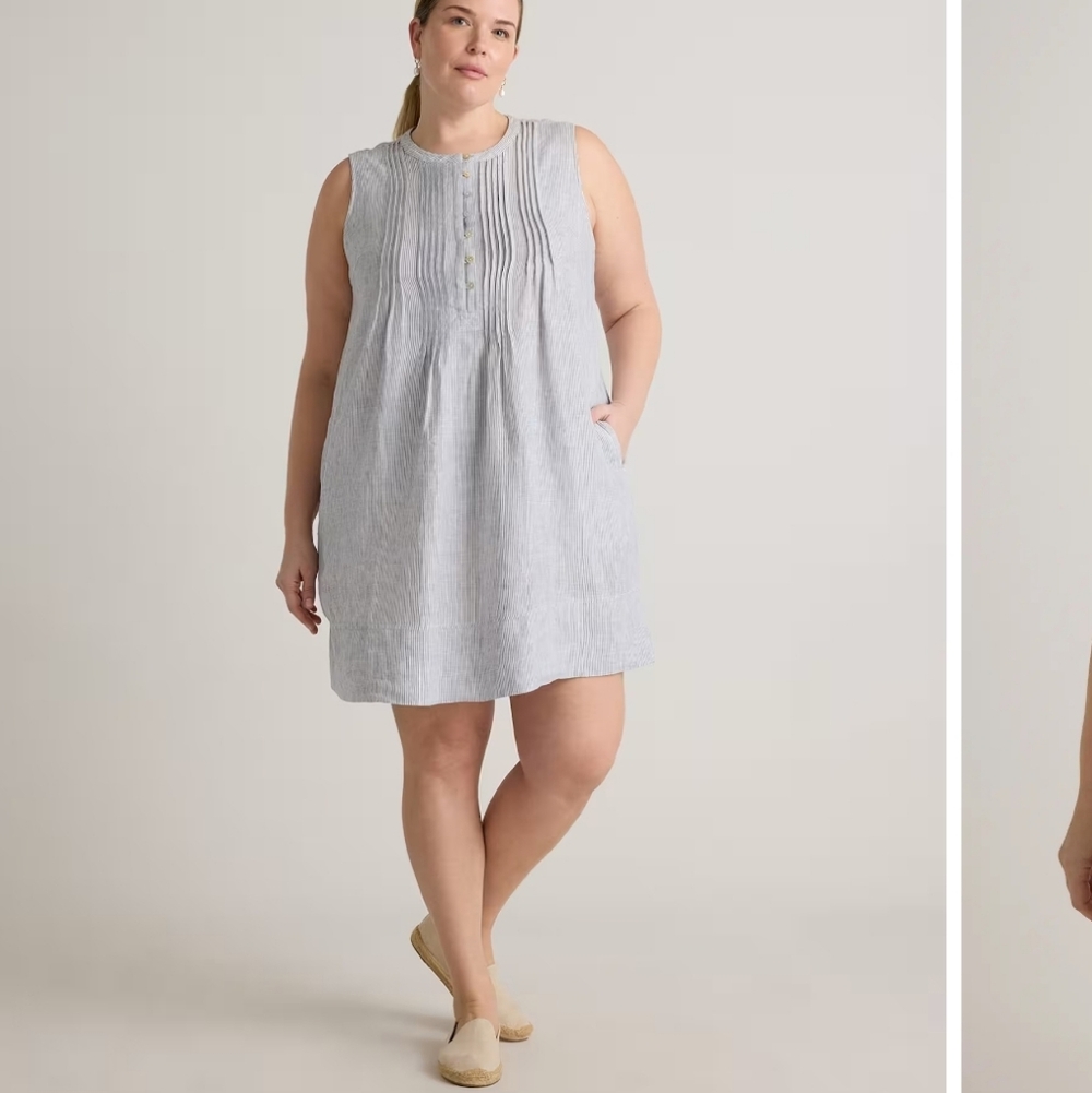NWT Quince 100% European Linen Sleeveless Swing Dress